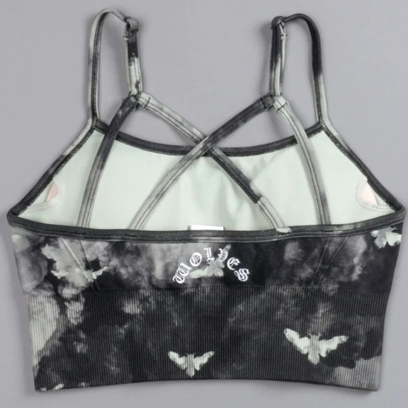 Wolf Chopper "Everson Seamless" Huxley Bra in Owen Green Death Moth Ghost Clouds - Picture 2 of 6